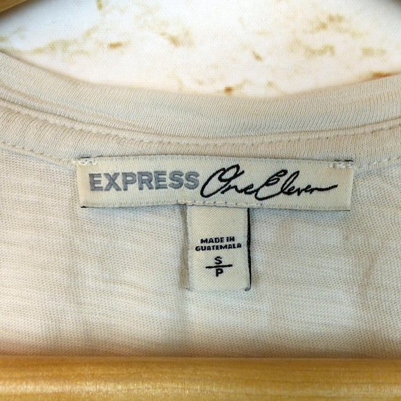 Express One Eleven Graphic Tank Womens S Ivory Cream Always Chillin Beach Summer - Picture 7 of 10